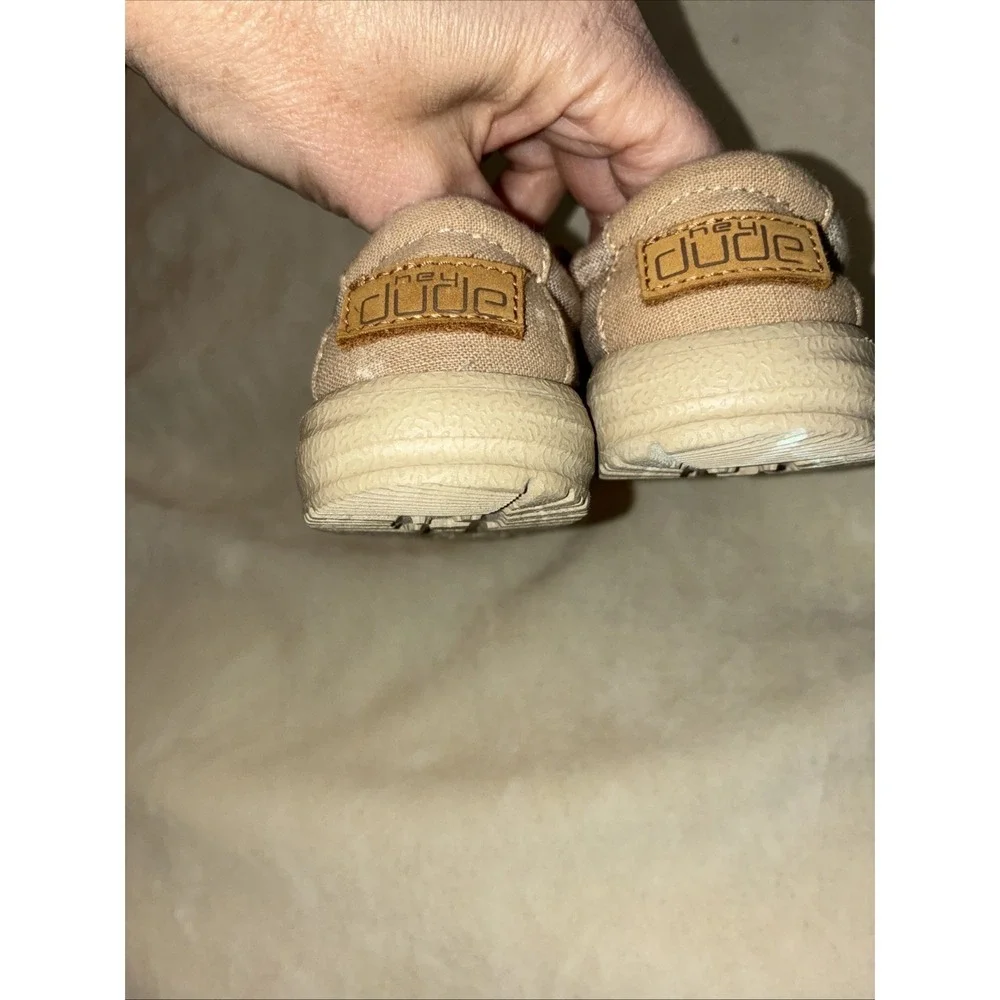Hey Dude Toddler Boy Wally Linen Beige US K5 EU 21 Neutral Comfort Shoes